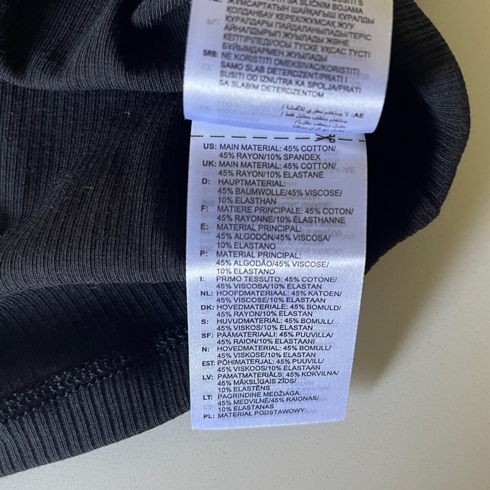 Adidas Crop Tank Ribbed Open Back Scoop Neck Black X-Small - Picture 8 of 8